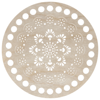 BAZA DO KOSZYKA DNO SPÓD DREWNIANY DO MAKRAMY KOŁO AŻUR 15 CM