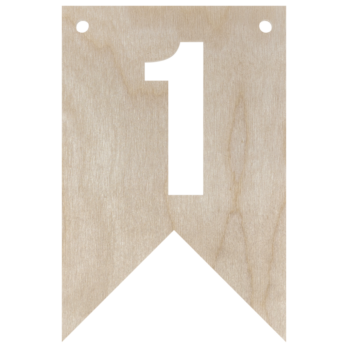 DREWNIANY PROPORCZYK GIRLANDA DO POKOJU DZIECKA CYFERKA DO POWIESZENIA 1