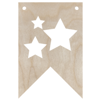 DREWNIANY PROPORCZYK GIRLANDA DO POKOJU DZIECKA DO POWIESZENIA GWIAZDKI