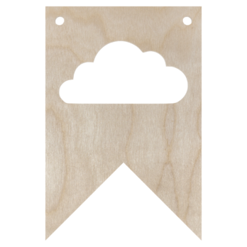 DREWNIANY PROPORCZYK GIRLANDA DO POKOJU DZIECKA DO POWIESZENIA CHMURA