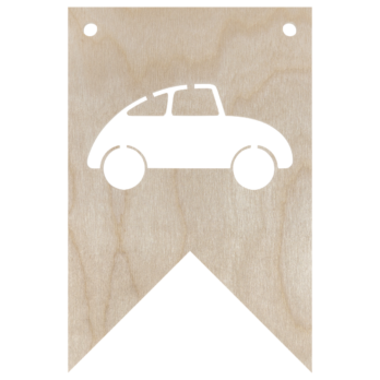 DREWNIANY PROPORCZYK GIRLANDA DO POKOJU DZIECKA DO POWIESZENIA AUTO