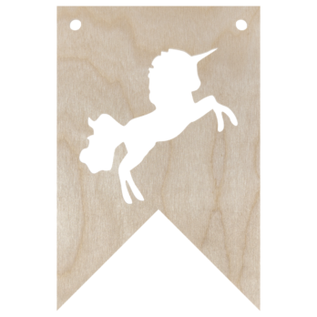 DREWNIANY PROPORCZYK GIRLANDA DO POKOJU DZIECKA DO POWIESZENIA JEDNOROŻEC