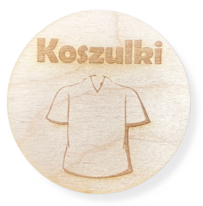 DREWNIANE PLAKIETKI TABLICZKI NA SZUFLADY ORGANIZERY POJEMNIKI KOSZULKI