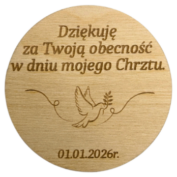 DREWANIANE PODZIĘKOWANIE DLA GOŚCI ŚLUB WESELE MAGNES PERSONALIZOWANE