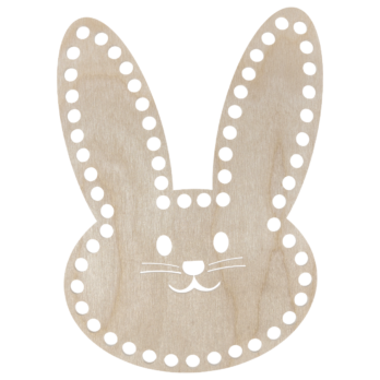 BAZA DO KOSZYKA DNO SPÓD DREWNIANY DO MAKRAMY GŁOWA ZAJĄC BUZIA 14X20 CM