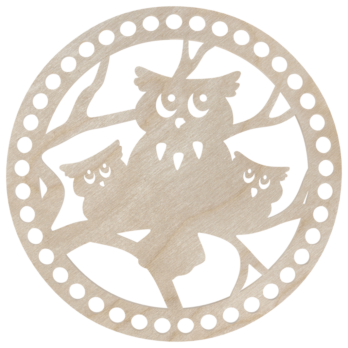 BAZA DO KOSZYKA DNO SPÓD DREWNIANY DO MAKRAMY KOŁO SOWY 18 CM