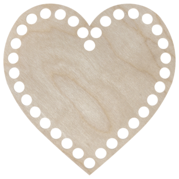 BAZA DO KOSZYKA DNO SPÓD DREWNIANY DO MAKRAMY SZYDEŁKOWANIA SERCE 15X15 CM