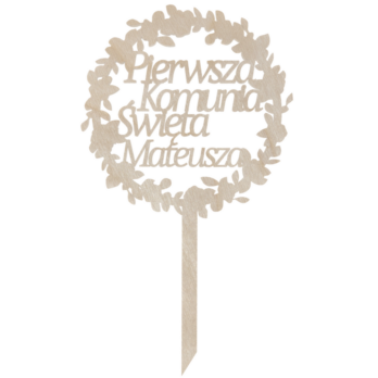 TOPPER NA TORT PIERWSZA KOMUNIA ŚWIĘTA DEKORACJA TOPER IMIĘ DOWOLNY NAPIS