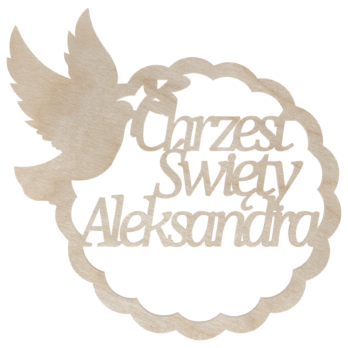 OBRĘCZ CHRZEST ŚWIĘTY GOŁĄB 29 CM DOWOLNY NAPIS IMIĘ PERSONALIZOWANE