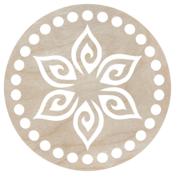 BAZA DO KOSZYKA DNO SPÓD DREWNIANY DO MAKRAMY KOŁO KWIAT 15 CM