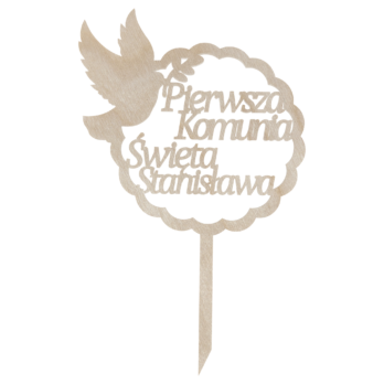 TOPPER NA TORT PIERWSZA KOMUNIA ŚWIĘTA GOŁAB TOPER IMIĘ DOWOLNY NAPIS