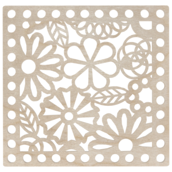 BAZA DO KOSZYKA DNO SPÓD DREWNIANY DO MAKRAMY KWADRAT KWIATY WIOSNA 15 CM