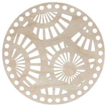 BAZA DO KOSZYKA DNO SPÓD DREWNIANY DO MAKRAMY KOŁO PROMIENIE SŁOŃCA 15 CM