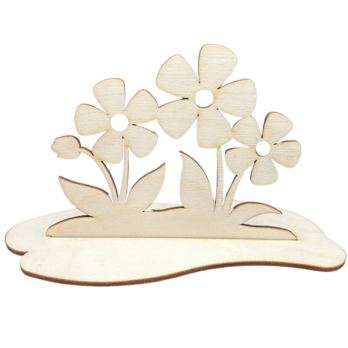 DREWNIANY KWIATKI Z PODSTAWKĄ KWIATY NA ŁĄCE DECOUPAGE DEKORACJA PREZENT