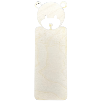 DREWNIANA ZAKŁADKA DO KSIĄŻKI MIŚ SKLEJKA DEKOR KSIĄŻKA