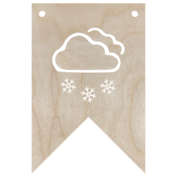 DREWNIANY PROPORCZYK GIRLANDA DO POKOJU DZIECKA DO POWIESZENIA CHMURA ŚNIEG
