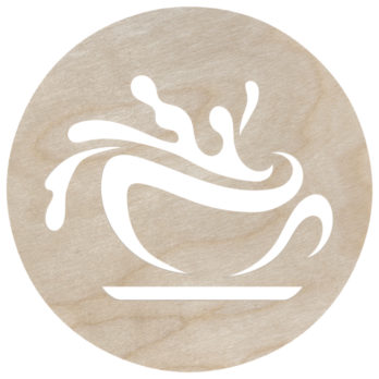 DREWNIANA PODKŁADKA POD KUBEK FILIŻANKĘ SZKLANKĘ ZE SKLEJKI KAWA WYLANA