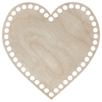 BAZA DO KOSZYKA DNO SPÓD DREWNIANY DO MAKRAMY SZYDEŁKOWANIA SERCE 20X20 CM