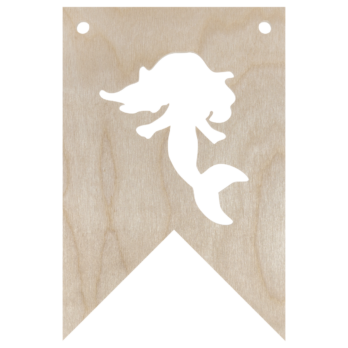 DREWNIANY PROPORCZYK GIRLANDA DO POKOJU DZIECKA DO POWIESZENIA SYRENKA