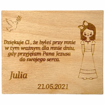 PODZIĘKOWANIE DLA GOŚCI MAGNES PIERWSZA KOMUNIA PERSONALIZOWANE IMIĘ