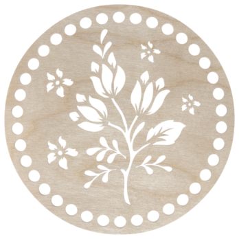 BAZA DO KOSZYKA DNO SPÓD DREWNIANY DO MAKRAMY KOŁO KWIATY GAŁĄZKA 15 CM