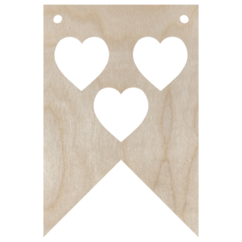 DREWNIANY PROPORCZYK GIRLANDA DO POKOJU DZIECKA DO POWIESZENIA SERCA