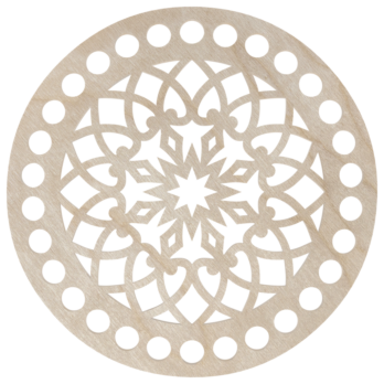 BAZA DO KOSZYKA DNO SPÓD DREWNIANY DO MAKRAMY KOŁO KWIAT 15 CM