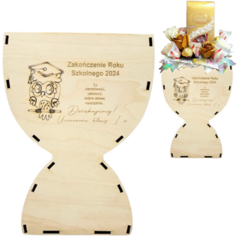 KIELICH FLOWERBOX BOX SŁODYCZE DZIEŃ NAUCZYCIELA ZAKOŃCZENIE ROKU GRAWER