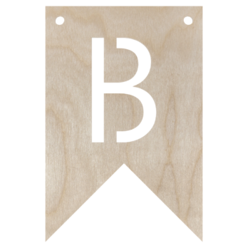 DREWNIANY PROPORCZYK GIRLANDA DO POKOJU DZIECKA LITERKA DO POWIESZENIA B