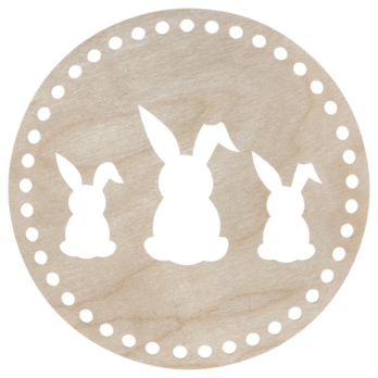 BAZA DO KOSZYKA DNO SPÓD DREWNIANY DO MAKRAMY KOŁO ZAJĄCE 20 CM