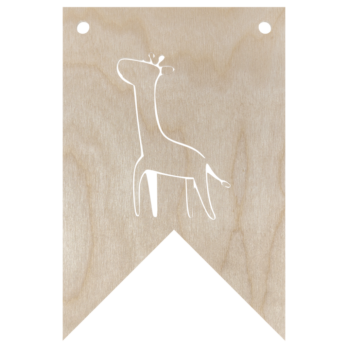 DREWNIANY PROPORCZYK GIRLANDA DO POKOJU DZIECKA DO POWIESZENIA ŻYRAFA