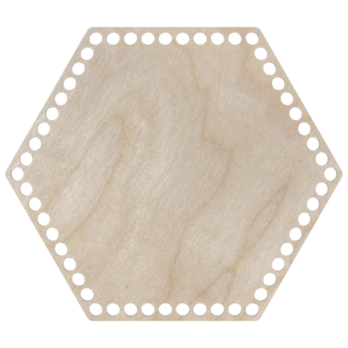 BAZA DO KOSZYKA DNO SPÓD DREWNIANY DO MAKRAMY SZEŚCIOKĄT 25X25 CM