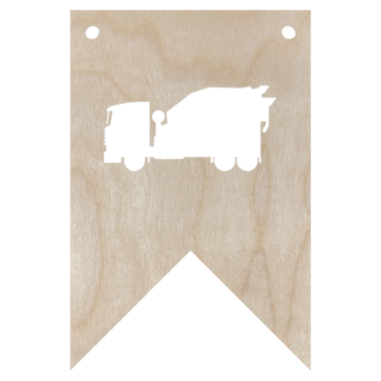 DREWNIANY PROPORCZYK GIRLANDA DO POKOJU DZIECKA DO POWIESZENIA BETONIARKA