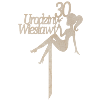 TOPPER NA TORT NA URODZINY DRINK KOBIETA DEKORACJA TOPER IMIĘ DOWOLNY NAPIS