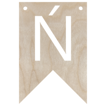 DREWNIANY PROPORCZYK GIRLANDA DO POKOJU DZIECKA LITERKA DO POWIESZENIA Ń