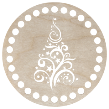 BAZA DO KOSZYKA DNO SPÓD DREWNIANY DO MAKRAMY KOŁO CHOINKA 15 CM