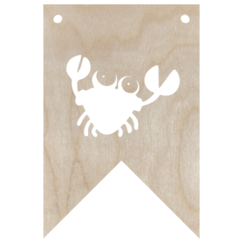 DREWNIANY PROPORCZYK GIRLANDA DO POKOJU DZIECKA DO POWIESZENIA KRAB