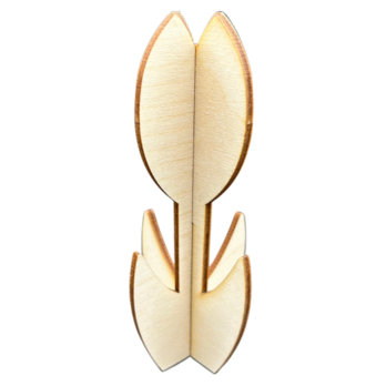 DREWNIANY TULIPAN 3D STOJĄCY KWIATEK DEKOR DECOUPAGE DEKORACJA PREZENT 12CM