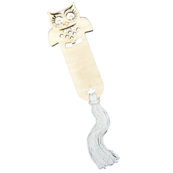 DREWNIANA ZAKŁADKA DO KSIĄŻKI SOWA SKLEJKA DEKOR KSIĄŻKA