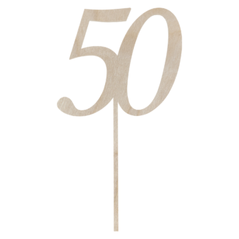 TOPPER NA TORT 50 PIĘĆDZIESIĄTKA JUBILEUSZ URODZINY DO KWIATÓW TOPER