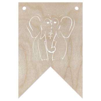 DREWNIANY PROPORCZYK GIRLANDA DO POKOJU DZIECKA DO POWIESZENIA SŁOŃ