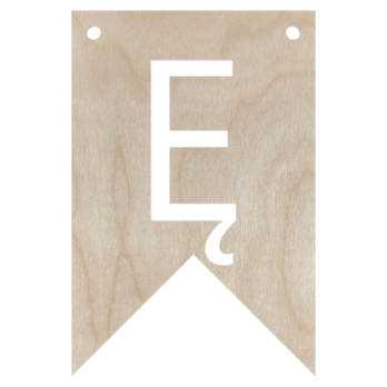 DREWNIANY PROPORCZYK GIRLANDA DO POKOJU DZIECKA LITERKA DO POWIESZENIA Ę