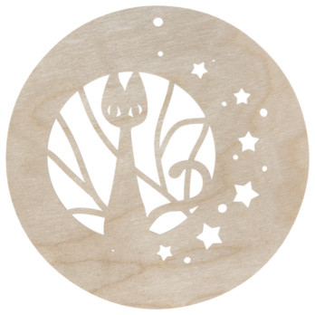 DREWNIANA PODKŁADKA POD KUBEK FILIŻANKĘ SZKLANKĘ ZE SKLEJKI KOT GWIAZDKI