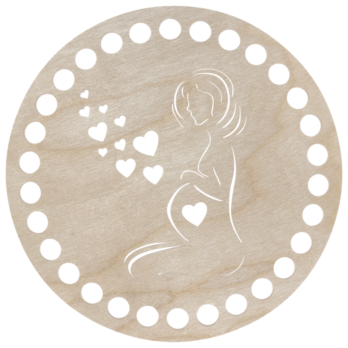 BAZA DO KOSZYKA DNO SPÓD DREWNIANY DO MAKRAMY KOŁO KOBIETA CIĄŻA 15 CM