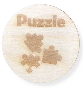 DREWNIANE PLAKIETKI TABLICZKI NA SZUFLADY ORGANIZERY POJEMNIKI DZIECI PUZZL