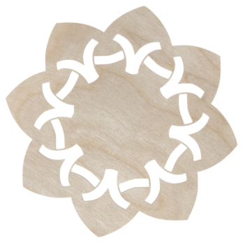 DREWNIANA PODKŁADKA POD KUBEK FILIŻANKĘ SZKLANKĘ ZE SKLEJKI KWIAT