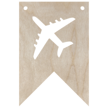 DREWNIANY PROPORCZYK GIRLANDA DO POKOJU DZIECKA DO POWIESZENIA SAMOLOT