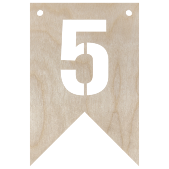 DREWNIANY PROPORCZYK GIRLANDA DO POKOJU DZIECKA CYFERKA DO POWIESZENIA 5