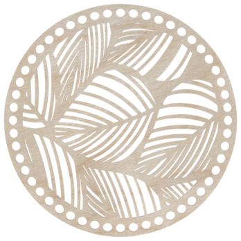 BAZA DO KOSZYKA DNO SPÓD DREWNIANY DO MAKRAMY KOŁO LIŚCIE 20 CM