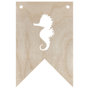 DREWNIANY PROPORCZYK GIRLANDA DO POKOJU DZIECKA DO POWIESZENIA KONIK MORSKI